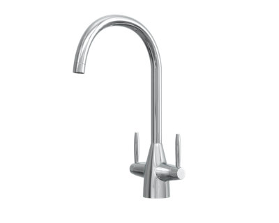 flode Drammen Dual Lever Kitchen Mixer Tap Chrome Finish