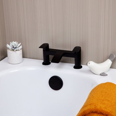 Flode Falun Bath Filler Tap Matt Black