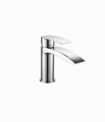 Flode Falun Mono Basin Mixer Tap with Waste Slotted Push Button Click-Clack Chrome