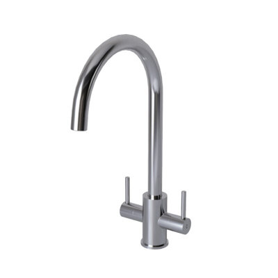 flode Hammerfest - Dual Lever Kitchen Mixer Tap - Polished Chrome Finish