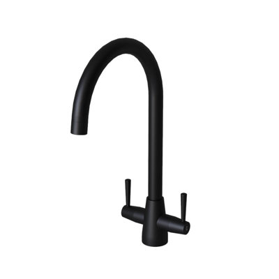 flode - Harstad - Dual Lever Kitchen Sink Mixer Tap - Matt Black