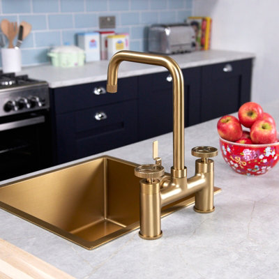 flode kraft Industrial Bridge Style 3 in 1 Instant Boiling Tap Brushed ...