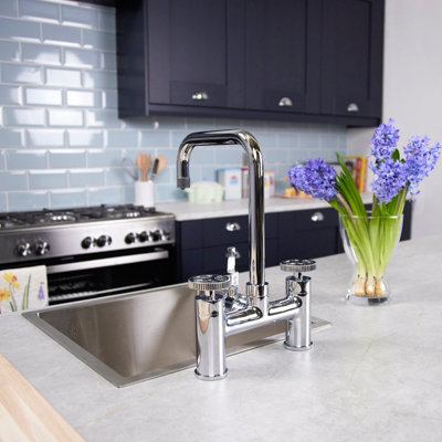 flode kraft Industrial Bridge Style 3 in 1 Instant Boiling Tap Polished ...