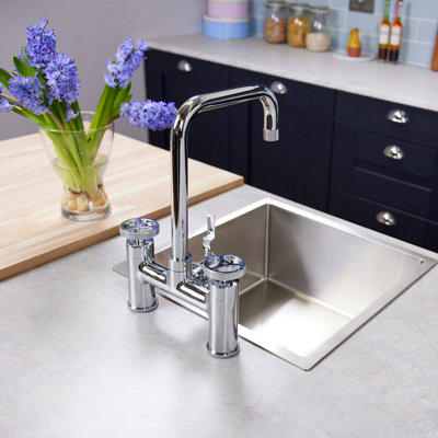 flode kraft Industrial Bridge Style 3 in 1 Instant Boiling Tap Polished ...
