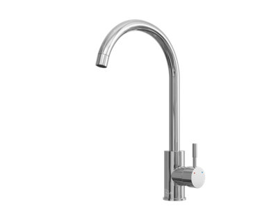 Flode Lillehammer Single Lever Kitchen Sink Mixer Tap with Swivel Spout Polished Chrome Finish