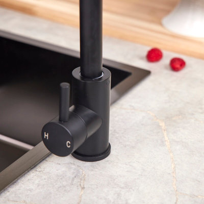 Flow Sngle Lever Ktchen Mxer Tap Gunmetal Black | Ktchen mxer taps