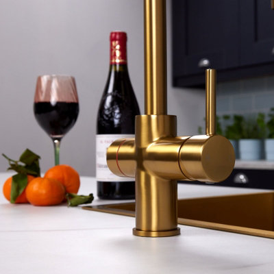 flode rora 3 in 1 Biometric Boiling Water Tap Brushed Gold Finish