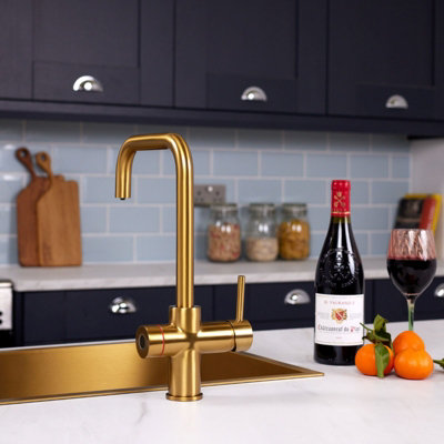 flode rora 3 in 1 Biometric Boiling Water Tap Brushed Gold Finish