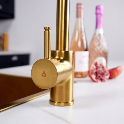 flode Solo Single Lever 3 in 1 Instant Boiling Tap Brushed Gold Finish