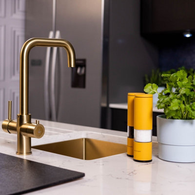 flode tre 3 in 1 Boiling Water Tap Brushed Brass Finish