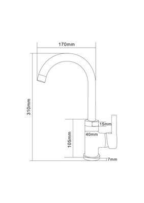 flode Vattern Single Lever Kitchen Sink Mixer Tap with Swivel Spout Swan Neck Design Copper Finish