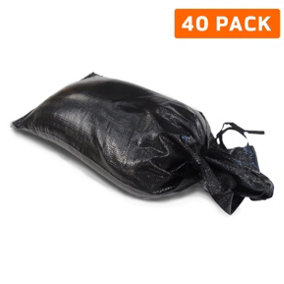 FLOOD DEFENCE Heavy Duty Sandbags - Black  - UV Protected - Unfilled - Industrial Grade
