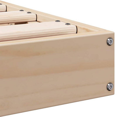 Floor Bed Frame Natural 180 x 220 cm Solid Pine wood
