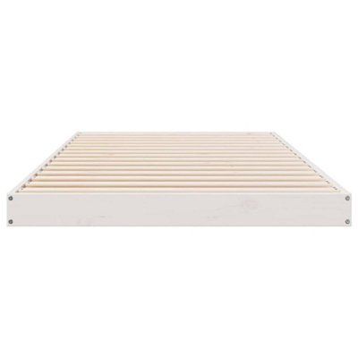 Floor Bed Frame White 100 x 220 cm Solid Pine wood