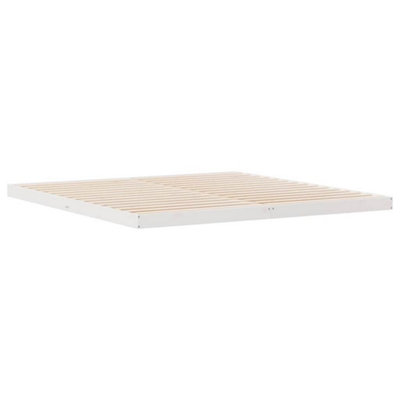 Floor Bed Frame White 180 x 220 cm Solid Pine wood