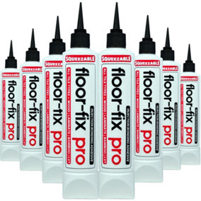Floor-Fix Pro Squeezable (8-Pack)Adhesive for Loose and Hollow Tiles, Wood Floors. 2mmTip . NO CARTRIDGE GUN REQUIRED