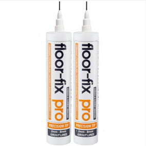 Floor-Fix Pro Superior Strength Adhesive - Fix Loose Tiles & Hollow Wood Floors -  Includes Patented Syringe  (2)