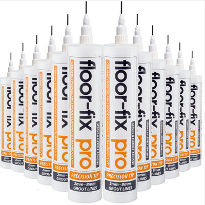 Floor-Fix Pro Superior Strength Adhesive - Fix Loose Tiles & Hollow Wood Floors - Includes Patented Syringe Tip (12)