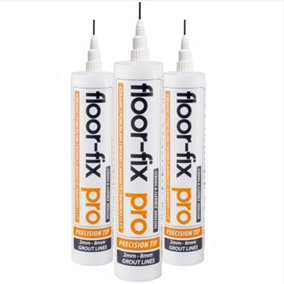 Floor-Fix Pro Superior Strength Adhesive - Fix Loose Tiles & Hollow Wood Floors - Includes Patented Syringe Tip (3)