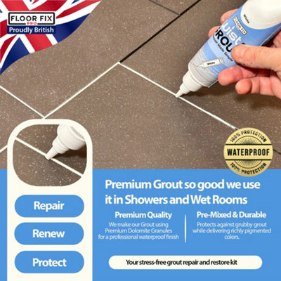 Floor-Fix Pro Twist and Grout Cream Pre-Mixed Tile Grout Revive Kit ...