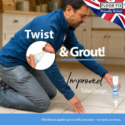 Floor-Fix Pro Twist and Grout Cream Pre-Mixed Tile Grout Revive Kit ...