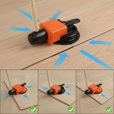 Heavy Duty Floor Gap Fixer Tool With Suction Cup & 6 Sticky Pads For Laminate, Wood, Tile, Vinyl Flooring Repair
