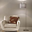 Floor Lamp in Satin Nickel Finishes Complete with a Velour Grey Lamp Shades