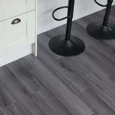 Floor Pops Charcoal Self Adhesive Vinyl Floor Planks Pack of 7 (0.98sqm)