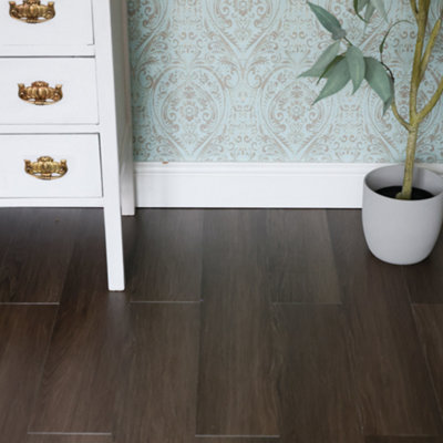 Floor Pops Dark Oak Self Adhesive Vinyl Floor Planks Pack of 7 (0.98sqm)