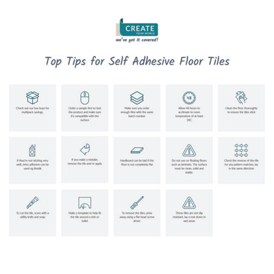 Floor Pops Orion 30.48 x 30.48cm Self-adhesive Vinyl Floor Tiles Pack 10 (0.93sqm)