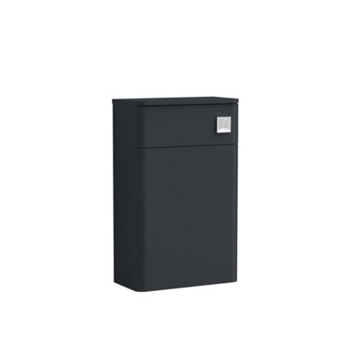 Floor Standing Concealed WC Toilet Unit - 500mm - Soft Black (Concealed Cistern Not Included)