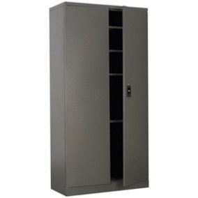 Floor Standing Steel Cabinet - 900 x 400 x 1800mm - Two Door - Four Shelves