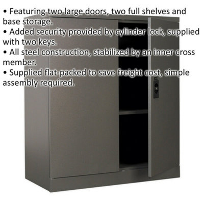 Floor Standing Steel Cabinet - 915 x 460 x 1060mm - Two Door - Two Shelves