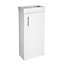 Floor Standing Vanity Unit & Basin Sink Bathroom Cloakrooom Compact 400mm White Inc. Tap & Waste