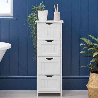 Floor Storage Cabinet Waterproof Bathroom Cabinet PVC Storage Unit with ...