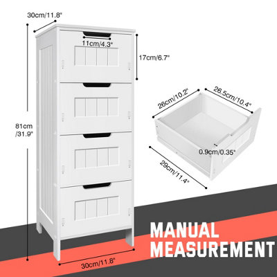 Floor Storage Cabinet Waterproof Bathroom Cabinet PVC Storage Unit with ...