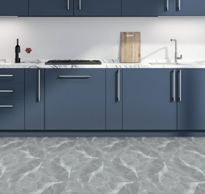 Floor Tile Marble 30.5x30.5cm Grey 10 Tiles Per Pack
