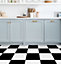 Floor Tile Plain 30.5x30.5cm Black & White 10 Tiles Per Pack