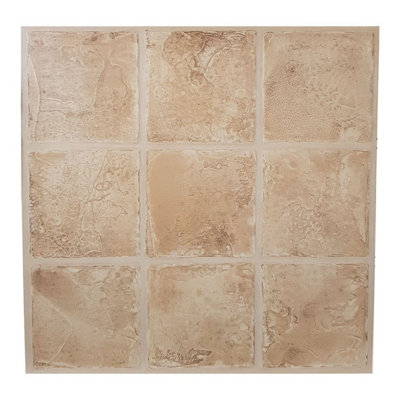Floor Tiles Self Adhesive Vinyl Flooring Kitchen Bathroom Beige Brown ...
