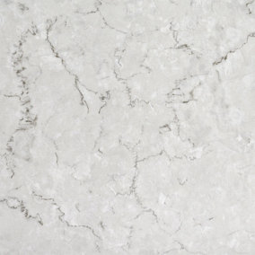 Floor Tiles Self Adhesive Vinyl Flooring Kitchen Bathroom Home White Marble Effect Pack of 4 (0.37sqm)