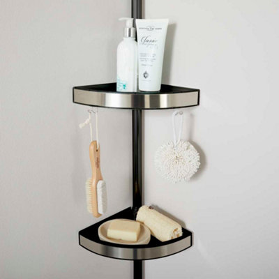 Floor to Ceiling Corner Shower Storage Shelving Unit with 3