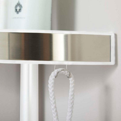 Floor to Ceiling Corner White Shelving Unit with 3 shelves - 3