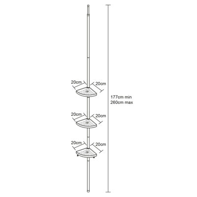 Floor to Ceiling Corner White Shelving Unit with 3 shelves - 5