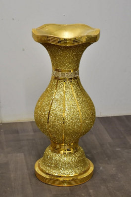 Floor Vase Large 40X60Cm Crushed Diamond Crystal Sparkly Mirrored Gold V043