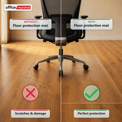 Floorfit Transparent Matt Floor Protection Mat for Hard Floors Parquet ...