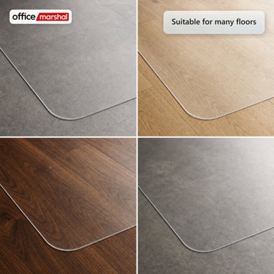 Floorfit Transparent Matt Floor Protection Mat for Hard Floors Parquet ...