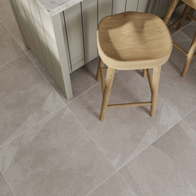 Flooring Revolution Belluno Grey Stone Effect Matt Porcelain Tile, Pack ...
