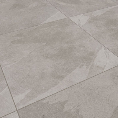 Flooring Revolution Belluno Grey Stone Effect Matt Porcelain Tile, Pack ...