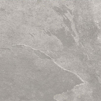 Flooring Revolution Belluno Grey Stone Effect Matt Porcelain Tile, Pack ...