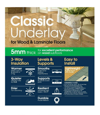 Flooring Underlay Insulation Laminate - Wood - Like Fibreboard XPS 5mm 15 m2